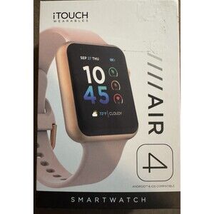 iTouch Air 4 Smartwatch Rose Gold Fitness Track Heart Rate 100+ Sports Bluetooth
